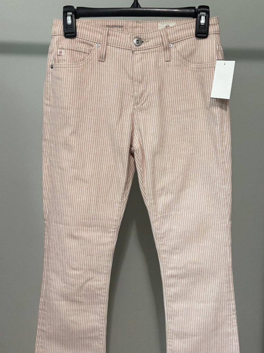 AG Adriano Goldschmied NWT Pink Stripe Jodi Crop Jeans Size 25 NWT